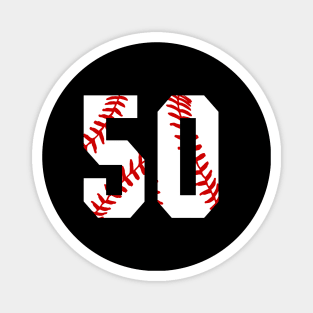 Baseball Number 50 #50 Baseball Shirt Jersey Favorite Player Biggest Fan Magnet